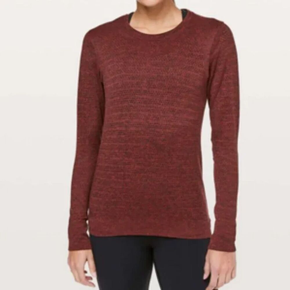 Lululemon Breeze By Long Sleeve *Squad Size 4 Dark Sport Red Black